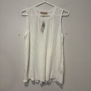 NWT Philosophy Womens Micro Pleated Tank Top Basic Layer Stretch Flowy Chic‎